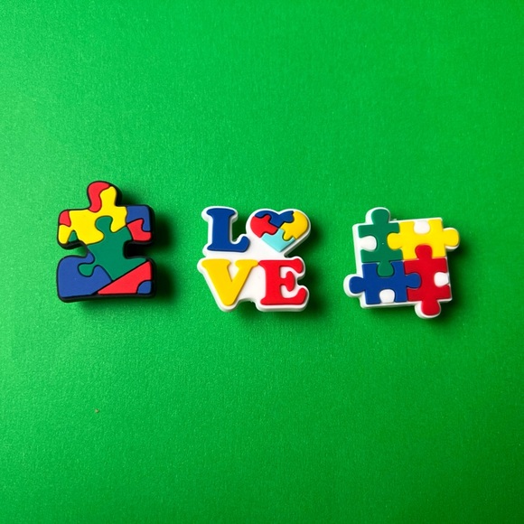 Autism Awareness Crocs Shoe Charms Set of 9 - jibbitz Charms - Picture 5 of 7